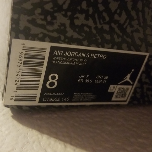 Vnds mindinght navy jordan 3 - Picture 6 of 6